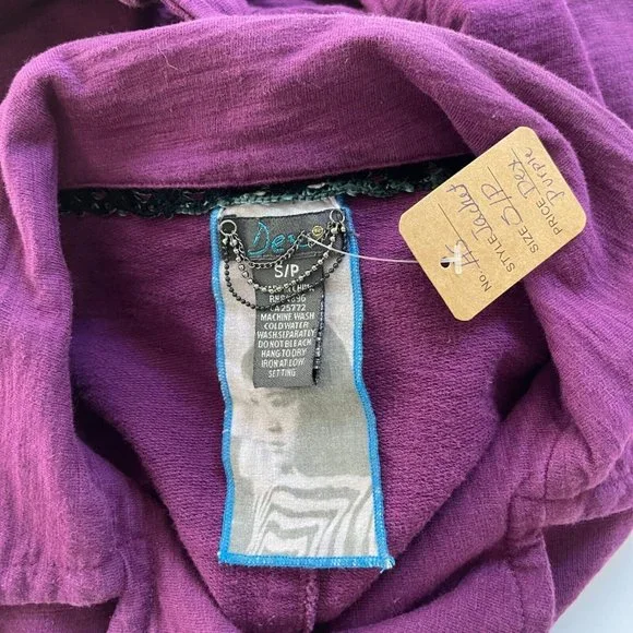 Dex Double Breasted Blazer Jacket Womens size Small Pet Fitted Dress Coat Purple - Picture 5 of 8